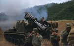Korea-Krieg / Korean War - Selbstfahrgeschütz (Selbstfahrlafette) M41 155 mm / Howitzer Motor Carriage HMC M41 6.1 Inch