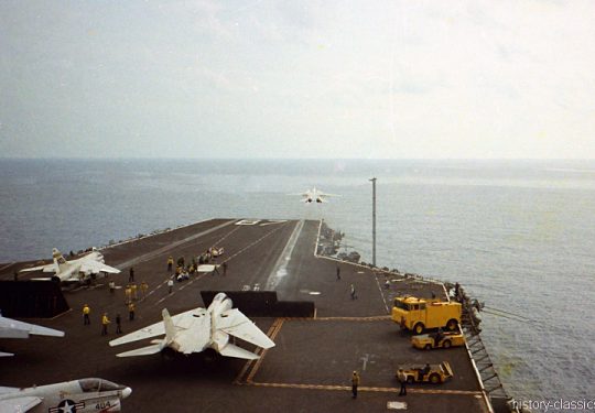 US NAVY / United States Navy Grumman F-14 Tomcat with Ling-Temco-Vought LTV A-7D Corsair II