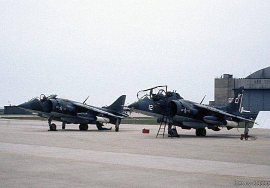 USMC United States Marine Corps Hawker Siddeley TAV-8A Harrier & AV-8A Harrier