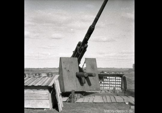 Wehrmacht Heer / Luftwaffe Flugabwehrkanone FLAK 36/37 8,8 cm / 88 mm Flakstellung Frankfurt am Main Preungesheim